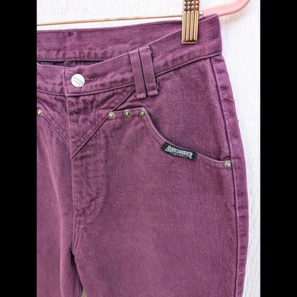 Vintage Rough Rider by Circle T Western Rodeo Denim Purple High Rise Jeans 11/12 - Picture 3 of 6